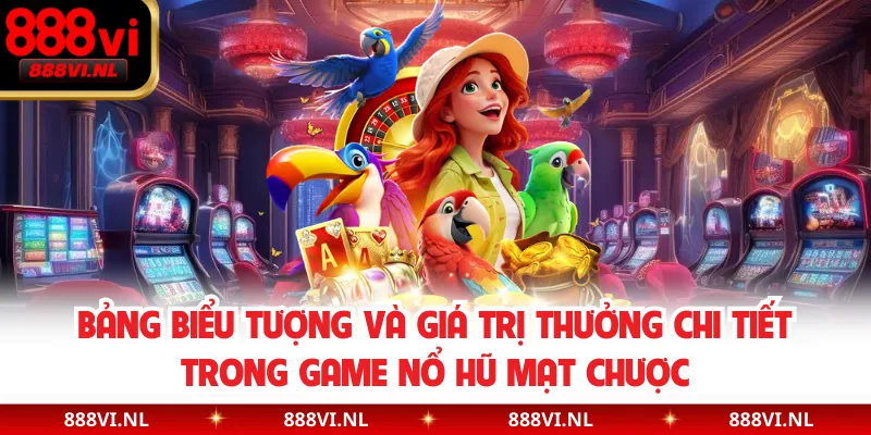 Bảng biểu tượng và giá trị thưởng chi tiết trong game nổ hũ mạt chược