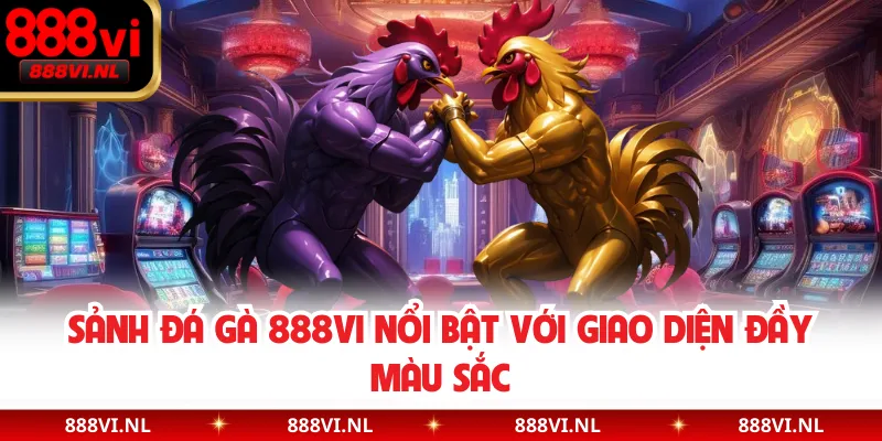 Sảnh đá gà 888VI nổi bật với giao diện đầy màu sắc